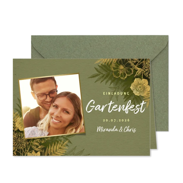 Geburtstagseinladung zum Gartenfest mit Foto