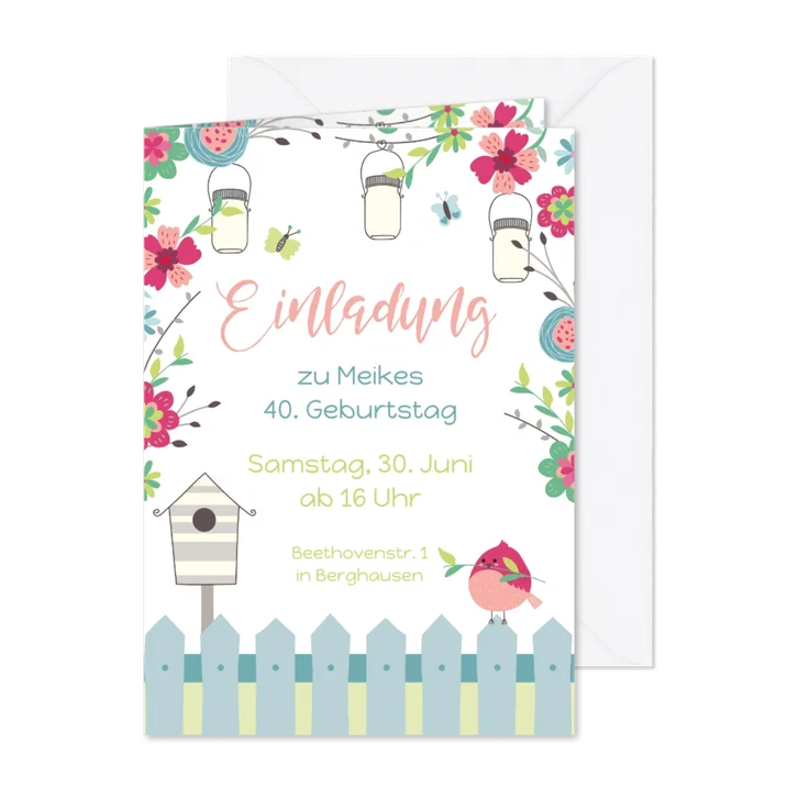 Geburtstagseinladung zum Gartenfest