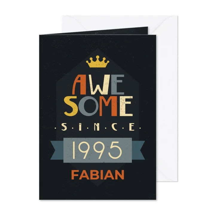 Geburtstagskarte 30 Jahre Vintage 'Awesome Since 1995'