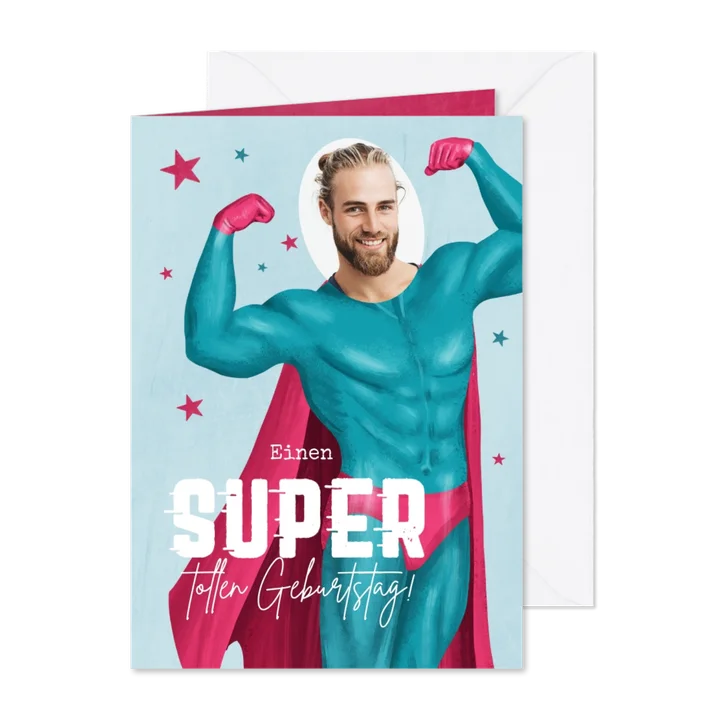 Geburtstagskarte Superheld 'Birthdayman'