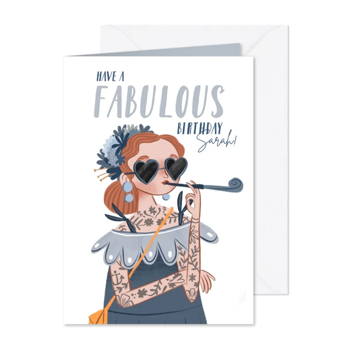 Geburtstagskarte Tattoogirl