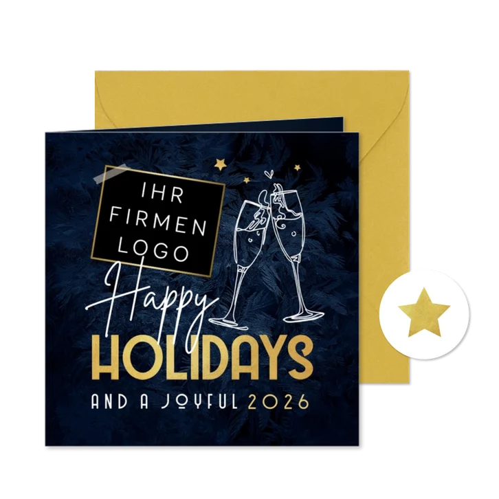 Geschäftliche Weihnachtskarte 'Happy Holidays'