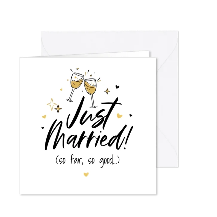 Glückwunschgruß Hochzeit 'Just Married'