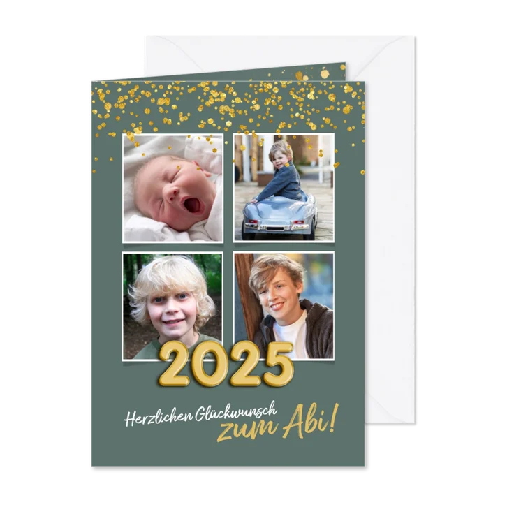 Glückwunschkarte Abitur bestanden Fotocollage