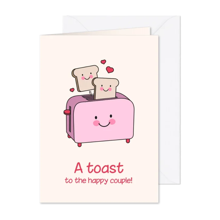 Glückwunschkarte Hochzeit Toaster