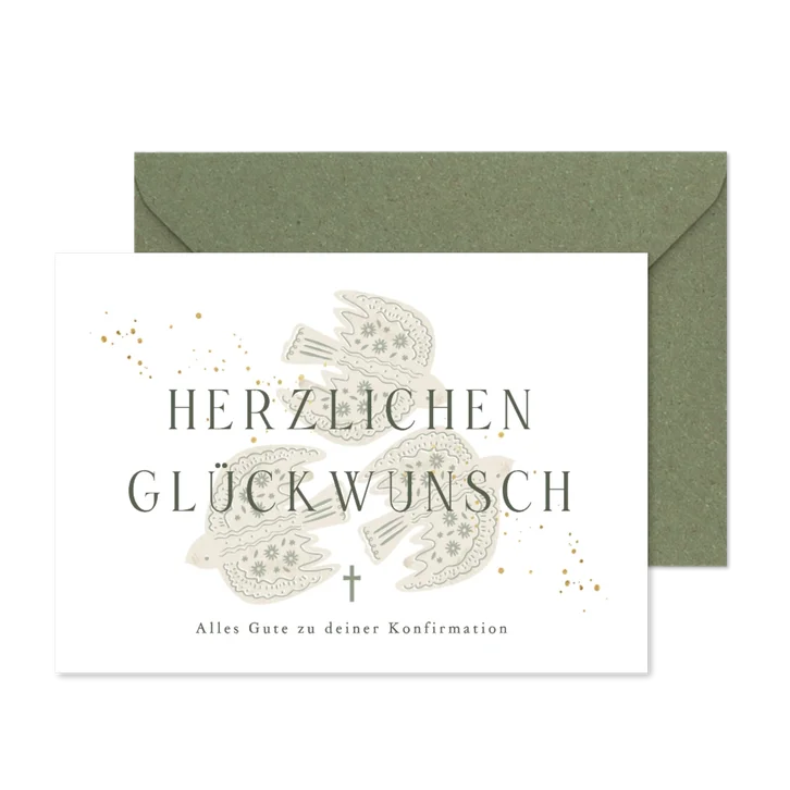 Glückwunschkarte Konfirmation 3 Tauben