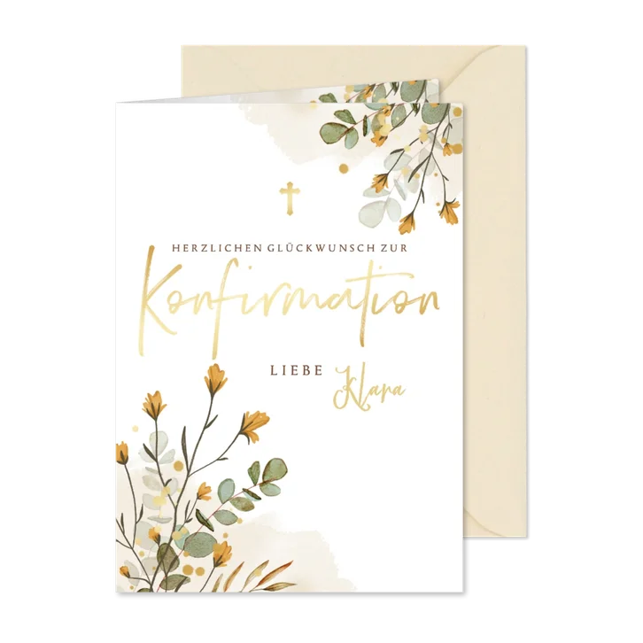 Glückwunschkarte Konfirmation Wiesenblumen