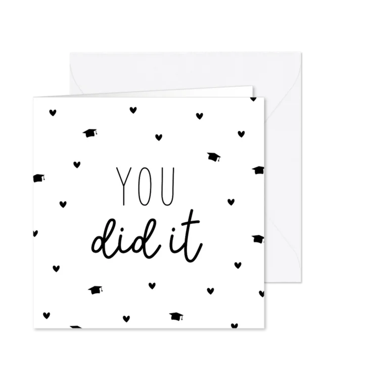 Glückwunschkarte 'You did it' schwarz-weiss 