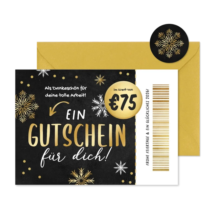 Gutschein-Weihnachtskarte Mitarbeiter
