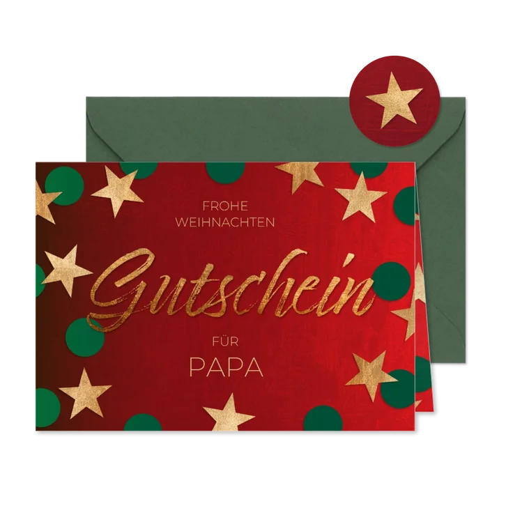 Gutscheinkarte Geschenkgutschein Weihnachten Sterne