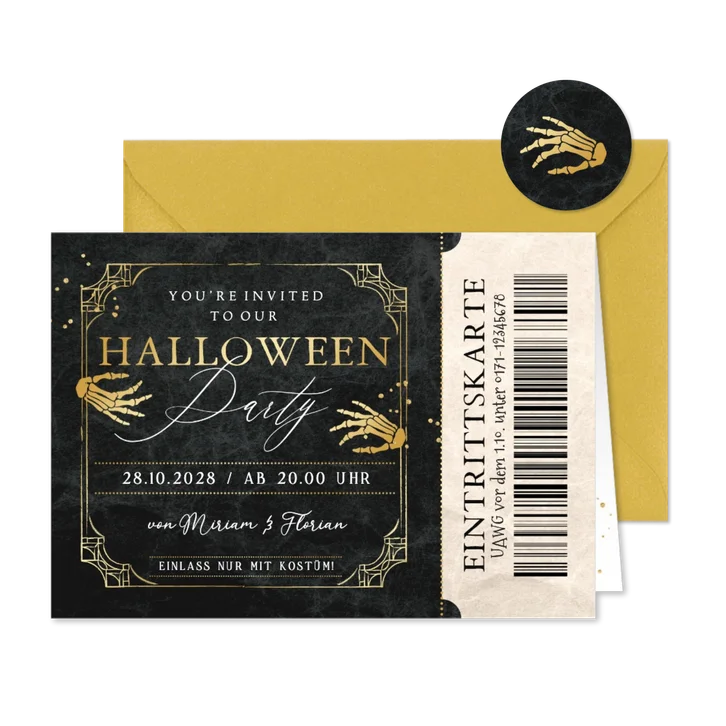 Halloween-Einladung Eintrittskarte