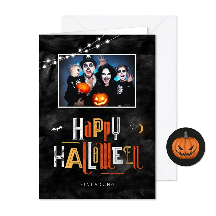 Halloween-Einladungskarte mit Foto