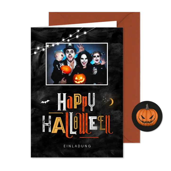 Halloween-Einladungskarte mit Foto