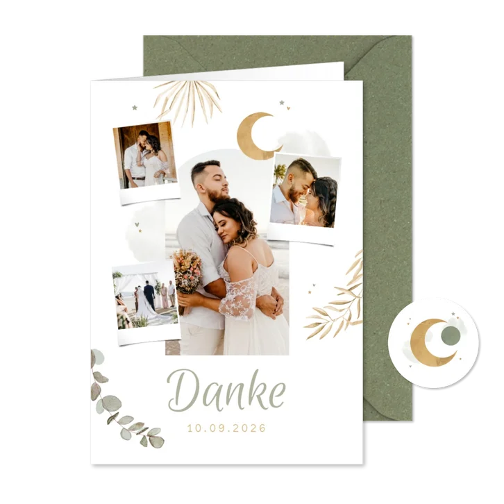 Hochzeits-Dankeskarte Fotocollage Arabian Vibes