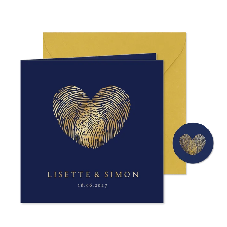 Hochzeitseinladung Fingerabdruck Herz