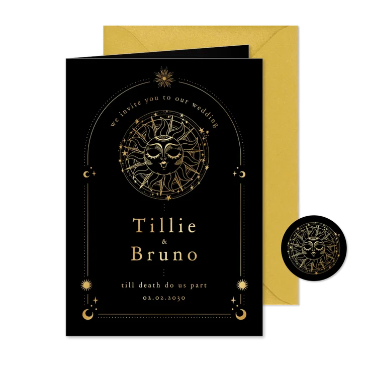 Hochzeitseinladung Tattoo Sonne Astrologie