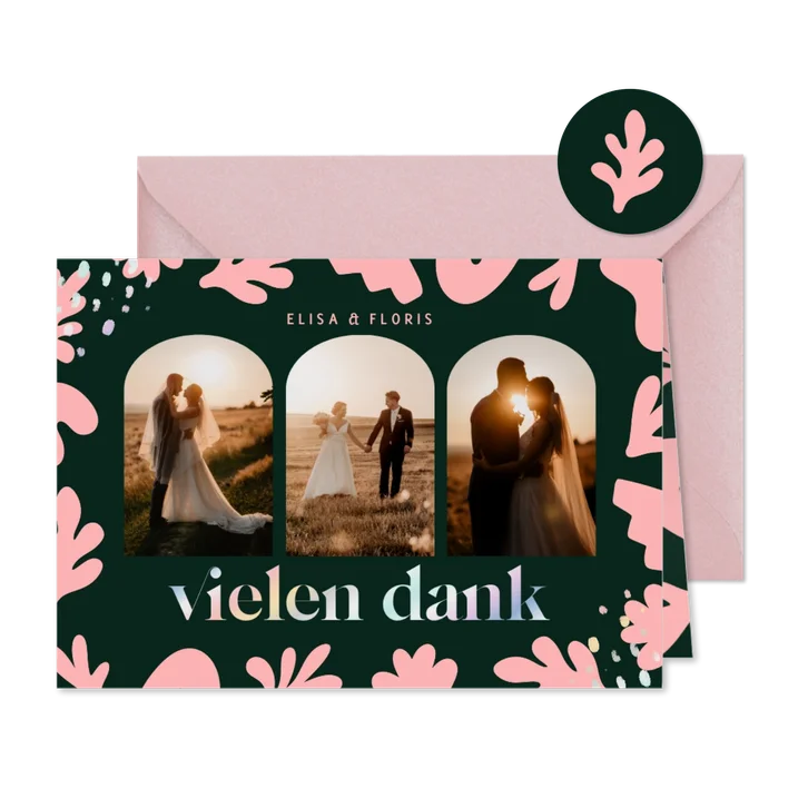 Hochzeitskarten-Dankeskarte abstrakte Blumen