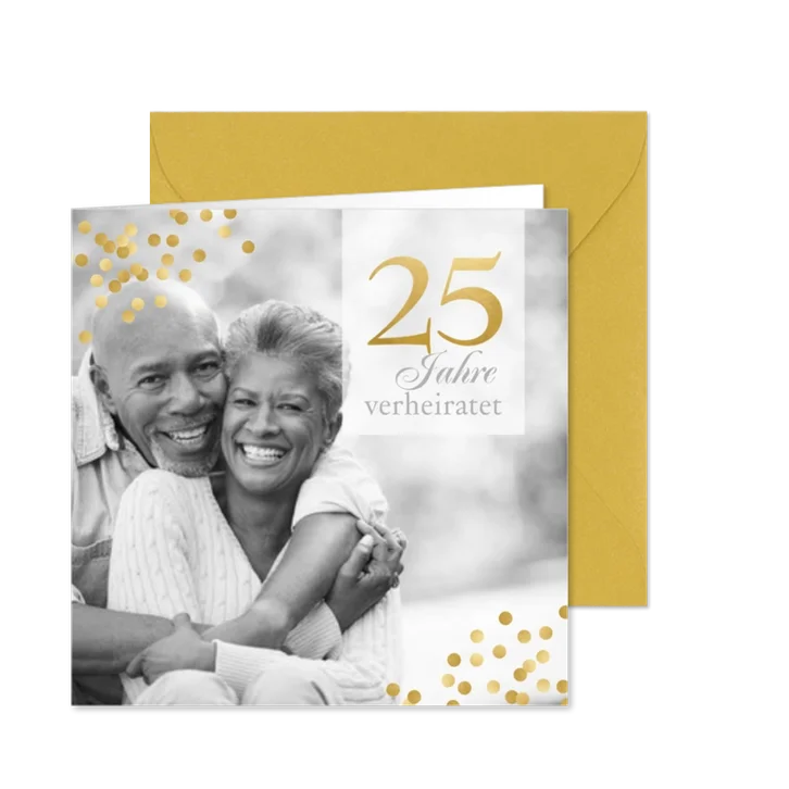 Jubiläumskarte mit Foto zum 25. Hochzeitstag