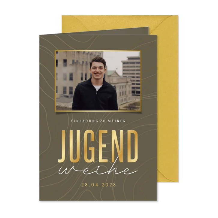 Jugendweihe Einladung Foto Linienmuster