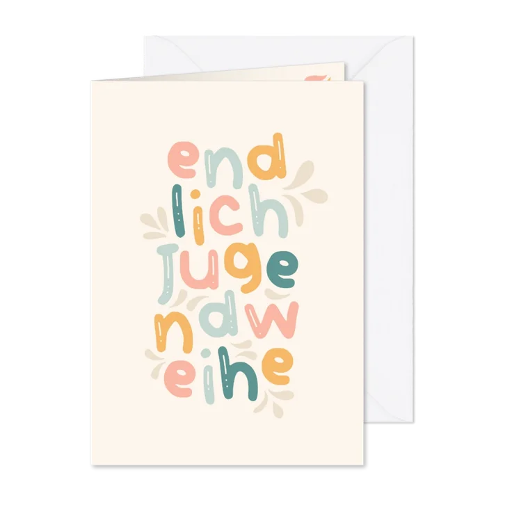 Jugendweihe Karte Glückwunsch Typografie