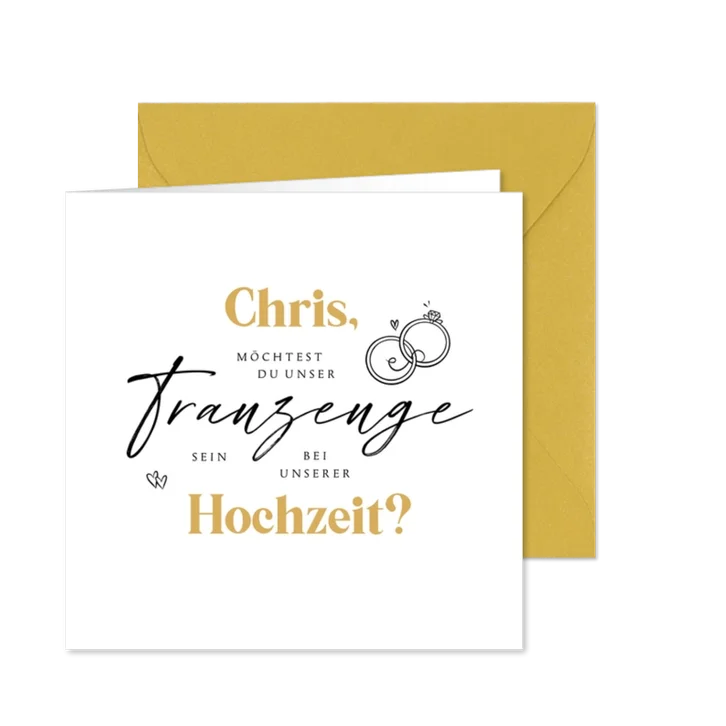 Karte Trauzeuge Eheringe