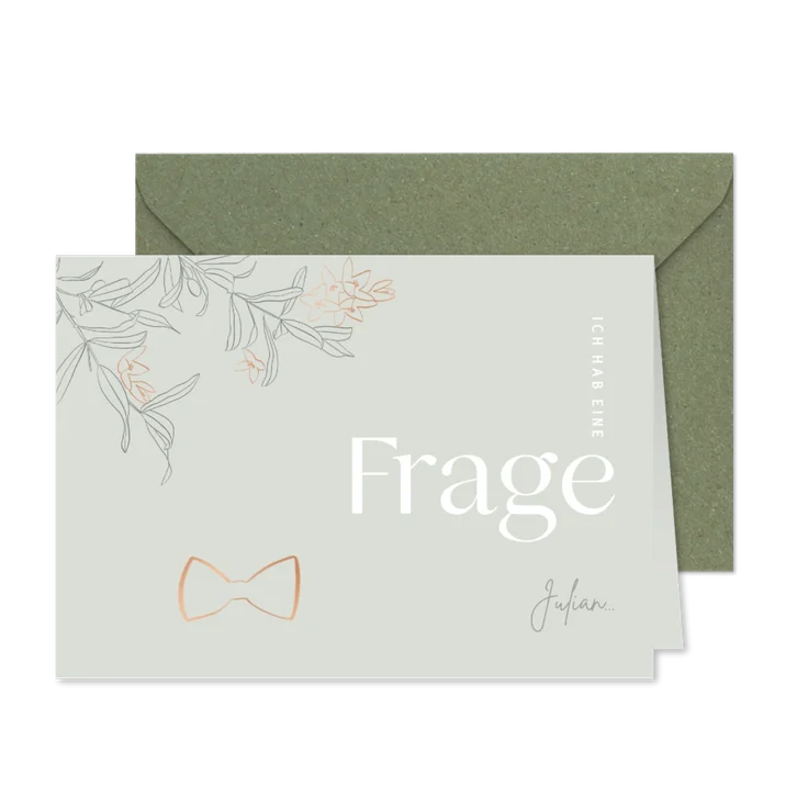 Karte Trauzeuge fragen Blüten & Fliege