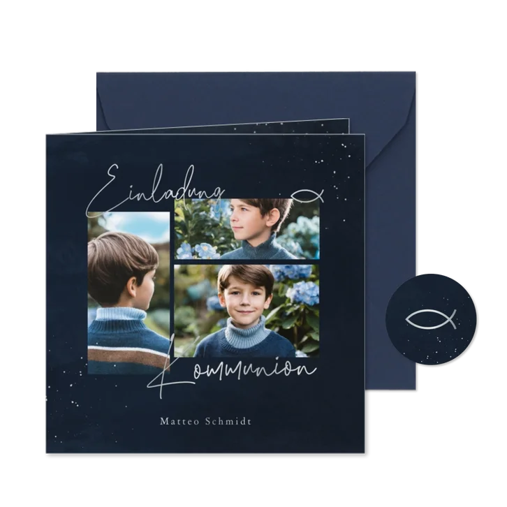 Kommunionskarte Einladung Fotos & Silberdruck