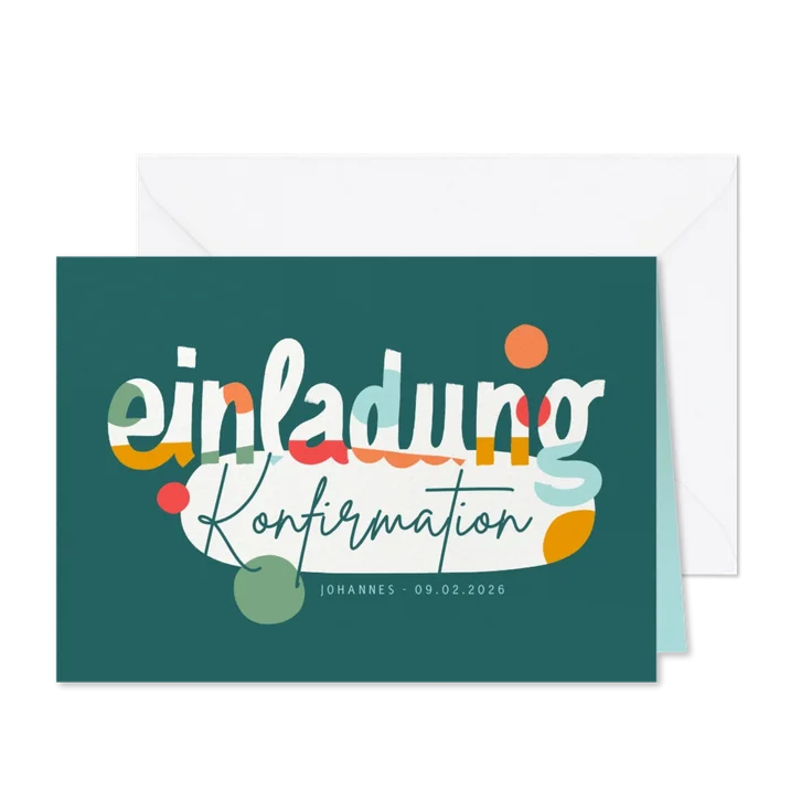 Konfirmationseinladung modernes Lettering