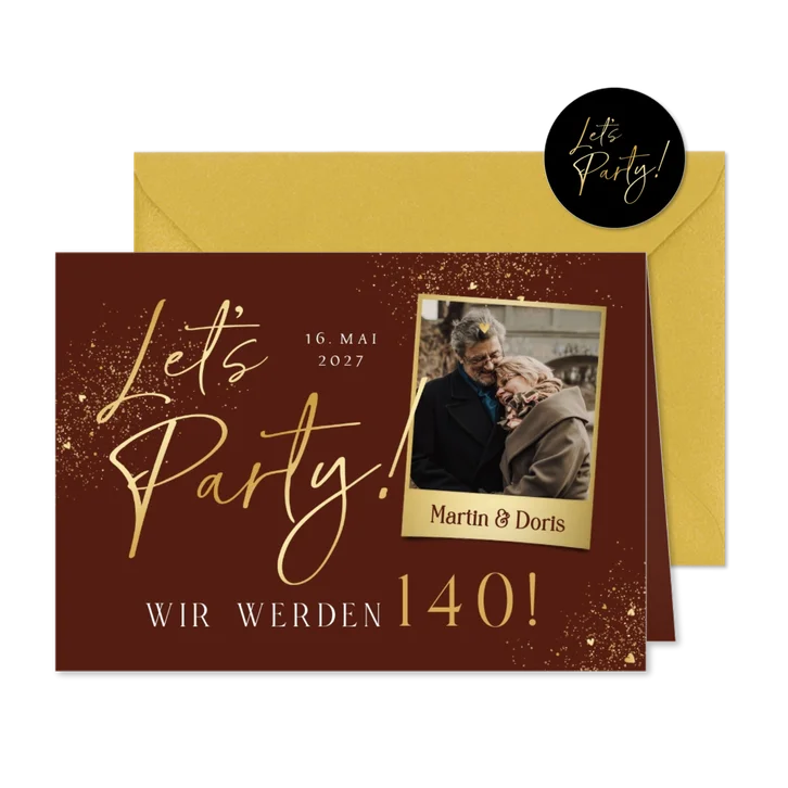 Let's Party Einladung Doppelgeburtstag 140 Jahre