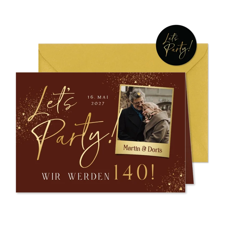 Let's Party Einladung Doppelgeburtstag 140 Jahre