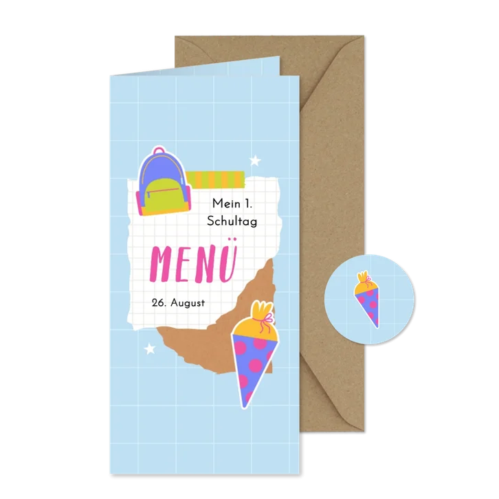Menükarte Einschulung Scrapbook