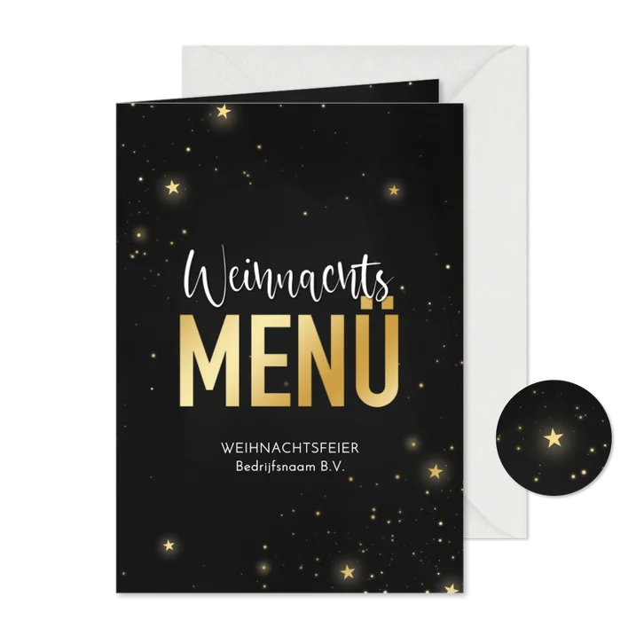 Menükarte geschäftliches Weihnachtsessen