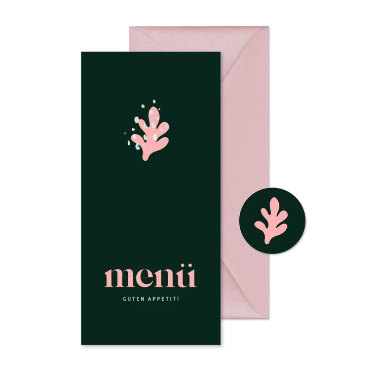 Menükarte Hochzeitsfeier abstrakte Blume
