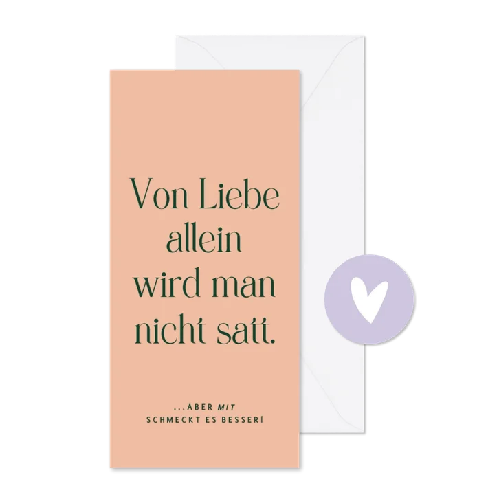 Menükarte witziger Spruch 'Liebe'