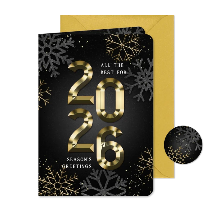 Neujahrsgrüße international 2026 Goldlook