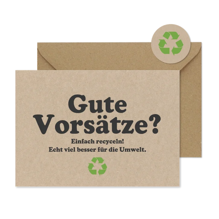 Neujahrskarte 'Gute Vorsätze recyceln'