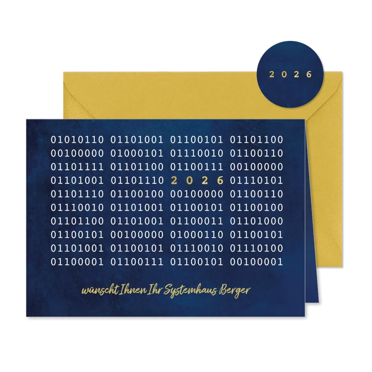 Neujahrskarte IT-Firma Binärcode