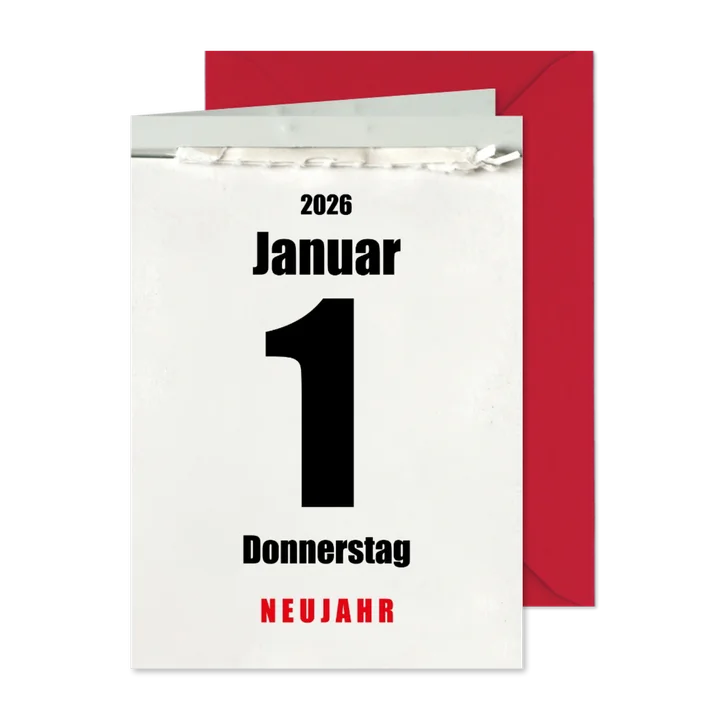 Neujahrskarte Kalenderblätter