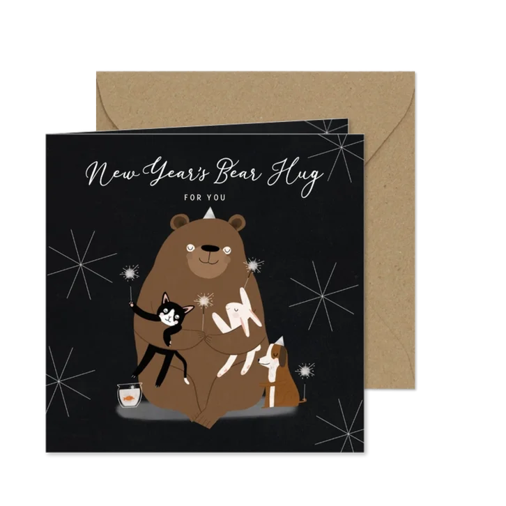 Neujahrskarte 'New Year's Bear Hug'
