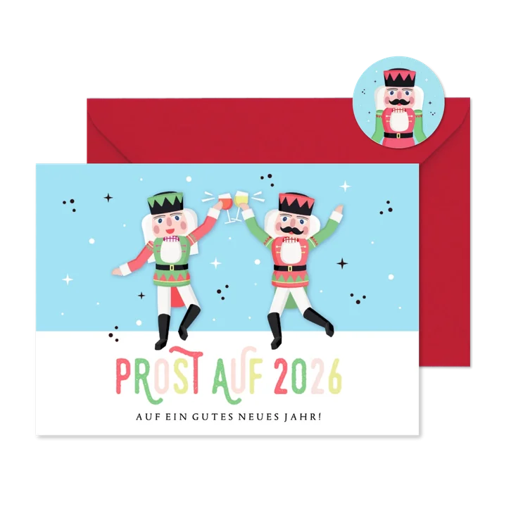 Neujahrskarte Nussknacker Prost