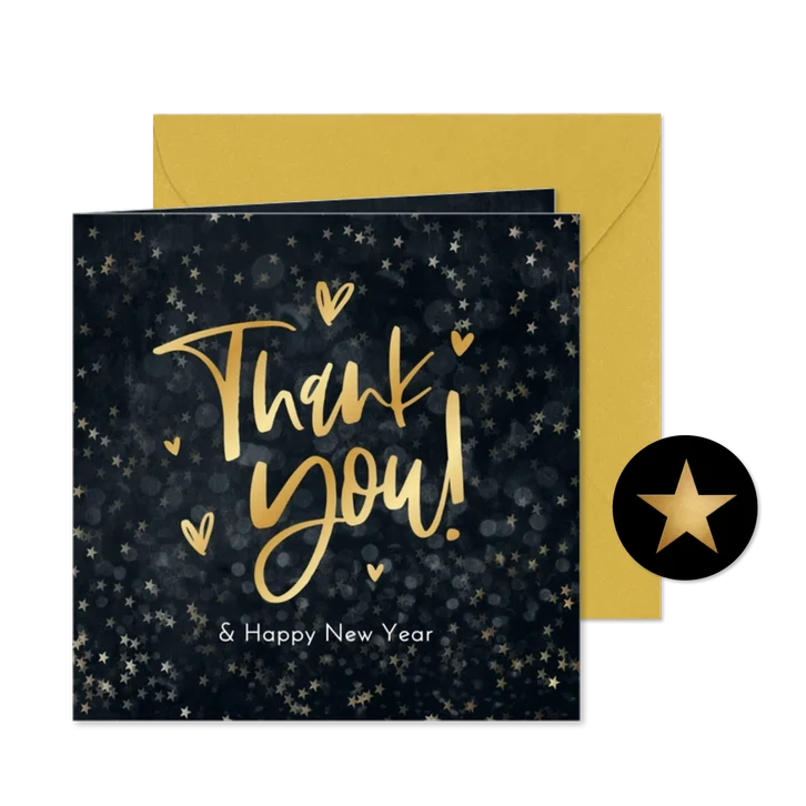 Neujahrskarte 'Thank You' mit Foto