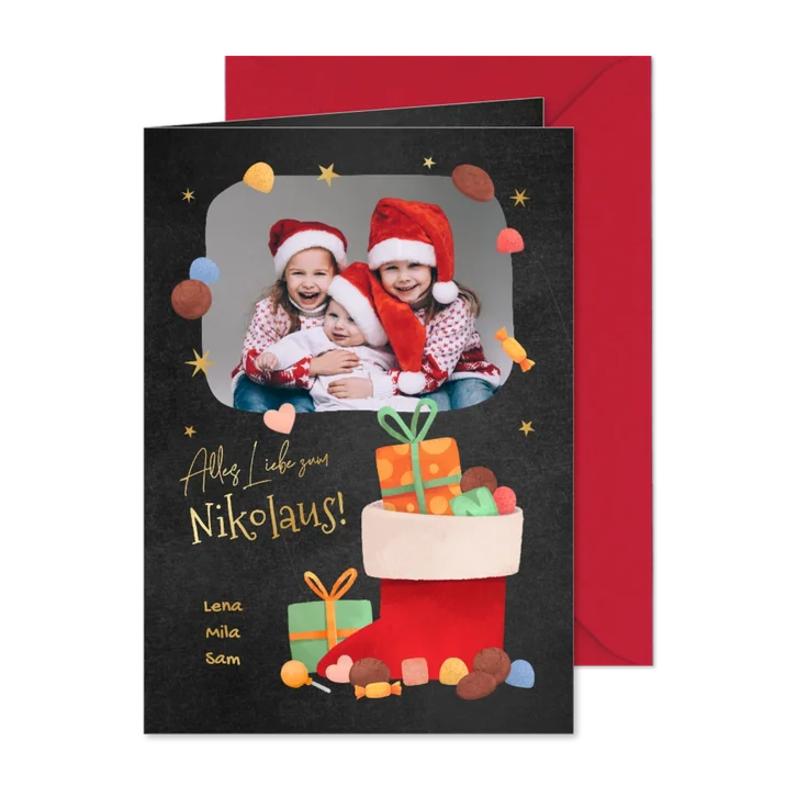 Nikolaus-Grußkarte mit Foto
