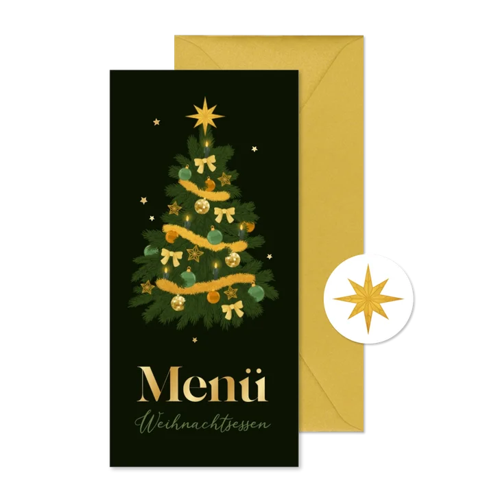 Nostalgische Menükarte Tannenbaum