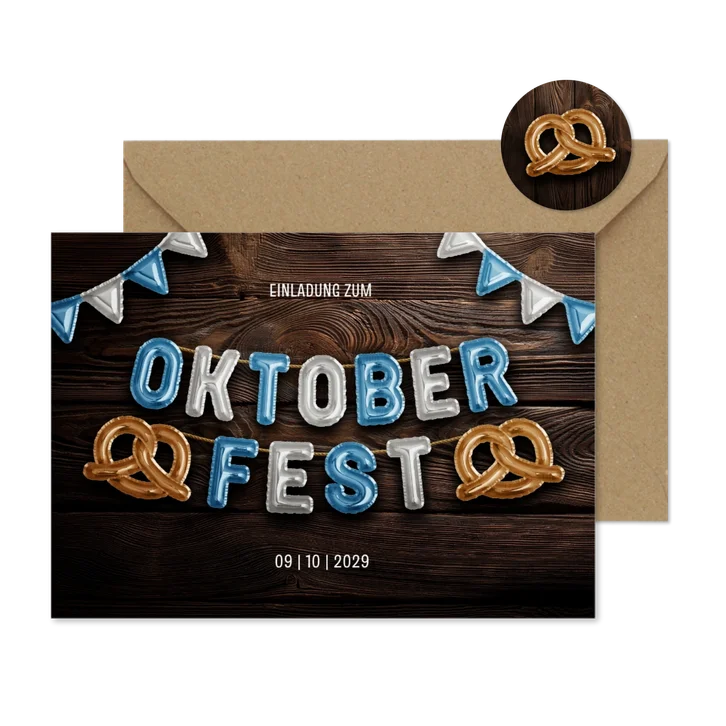 Oktoberfest-Einladung Aufblasbuchstaben