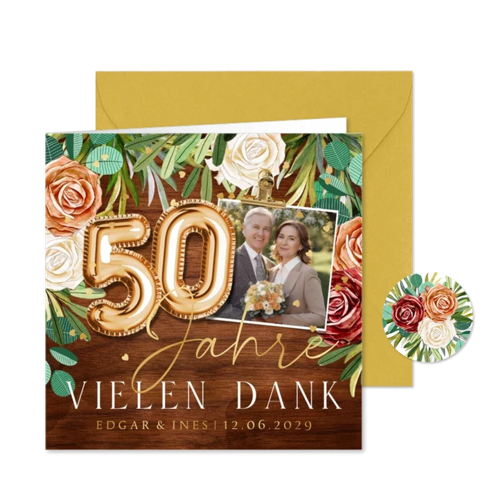 Originelle Danksagung Goldene Hochzeit