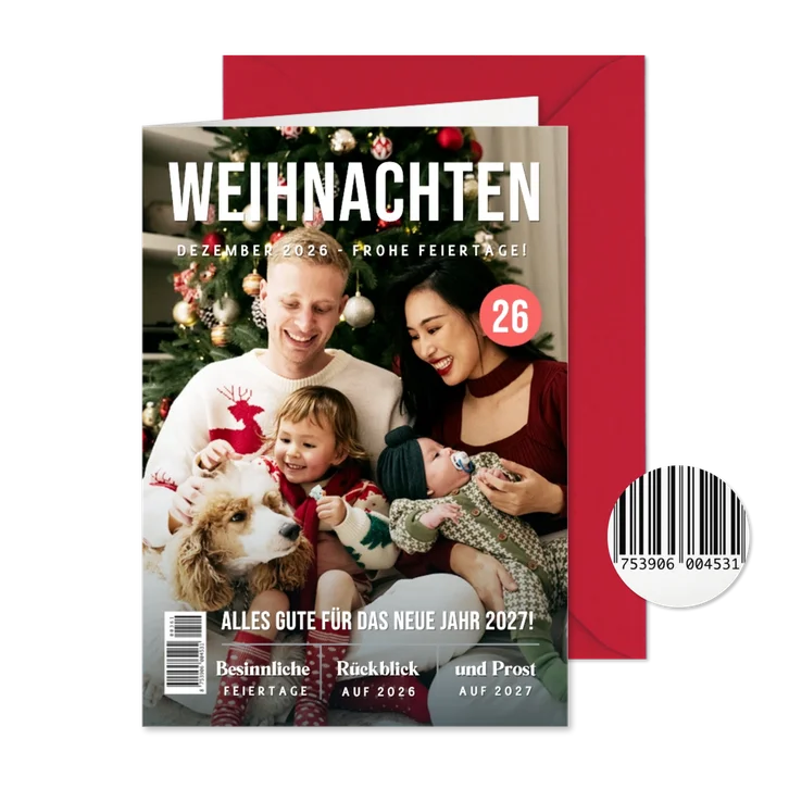 Originelle Weihnachtskarte Zeitung Magazin Foto News