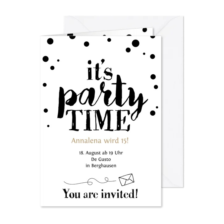 Party-Time Einladung zum 15. Geburtstag