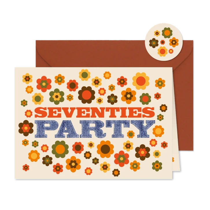 Partyeinladung Seventies Party