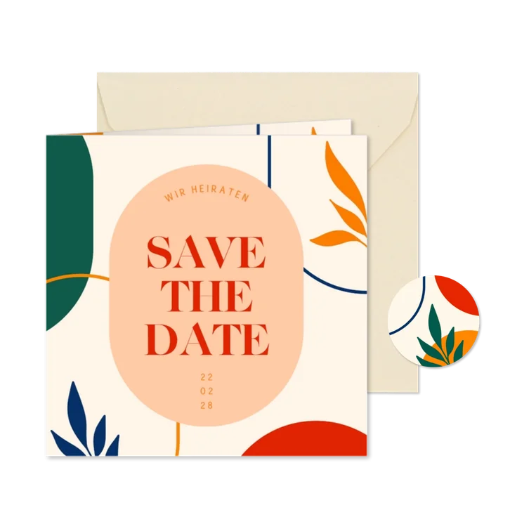 Save-the-Date-Karte Abstrakte Kunst