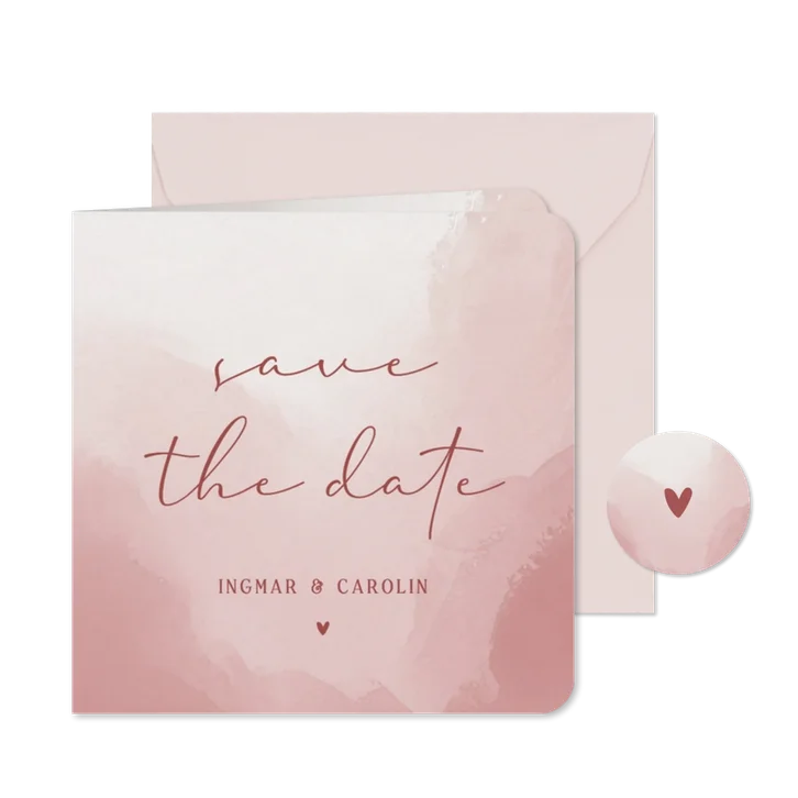 Save-the-Date-Karte altrosa Aquarell